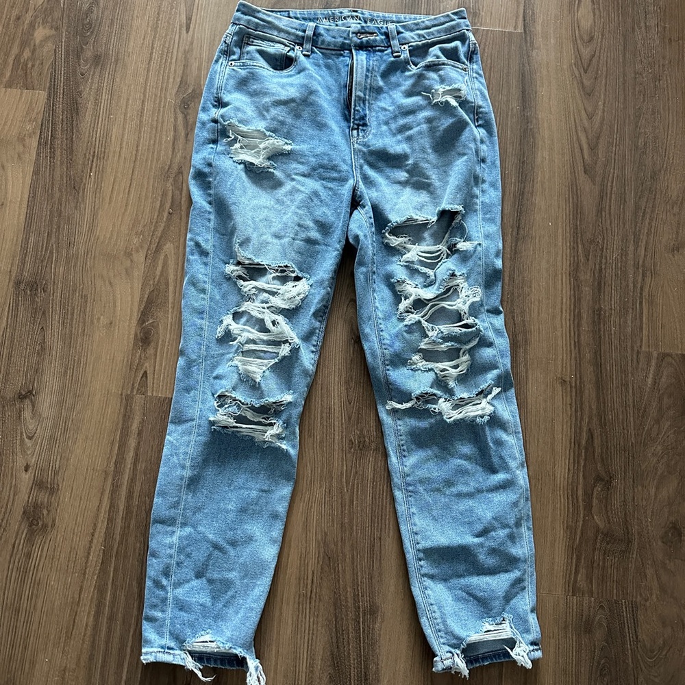 Ripped Curvy Mom Jeans